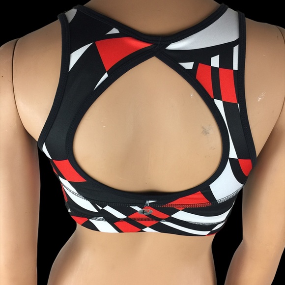 NEW Red/Black/White Open Back Sports Bra - Picture 2 of 4